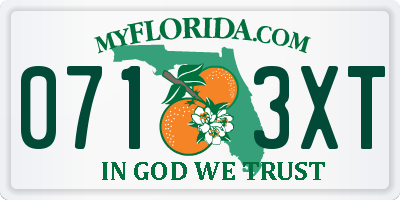 FL license plate 0713XT