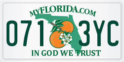 FL license plate 0713YC
