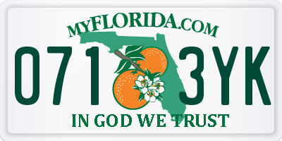 FL license plate 0713YK