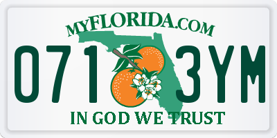 FL license plate 0713YM