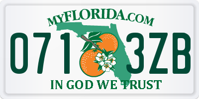 FL license plate 0713ZB