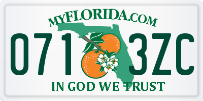 FL license plate 0713ZC