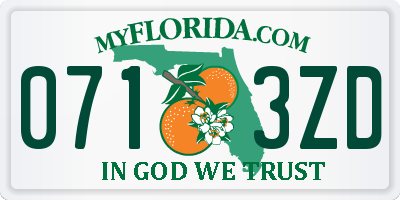 FL license plate 0713ZD