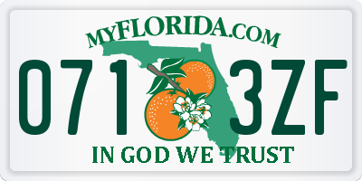 FL license plate 0713ZF
