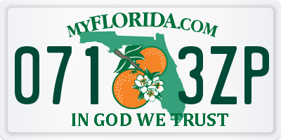 FL license plate 0713ZP