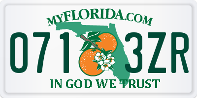 FL license plate 0713ZR