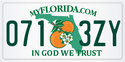 FL license plate 0713ZY
