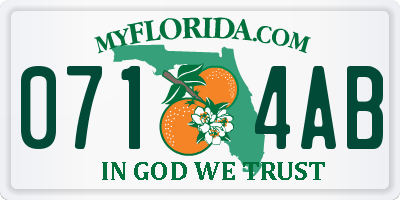 FL license plate 0714AB