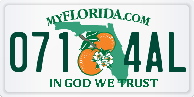 FL license plate 0714AL