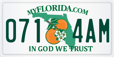 FL license plate 0714AM