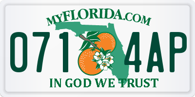FL license plate 0714AP