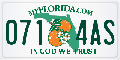 FL license plate 0714AS