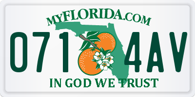 FL license plate 0714AV
