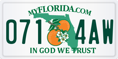 FL license plate 0714AW