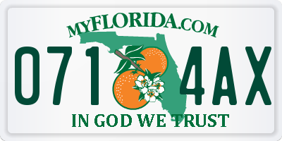 FL license plate 0714AX