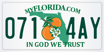 FL license plate 0714AY