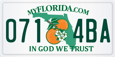 FL license plate 0714BA