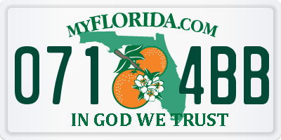 FL license plate 0714BB