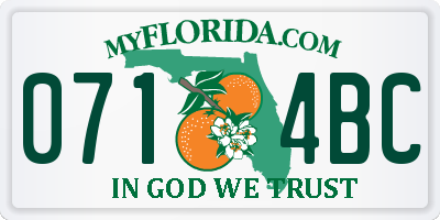 FL license plate 0714BC