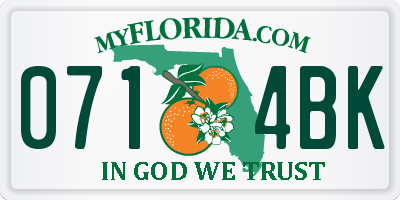 FL license plate 0714BK