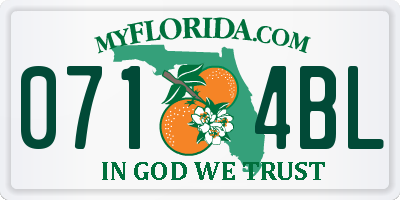 FL license plate 0714BL