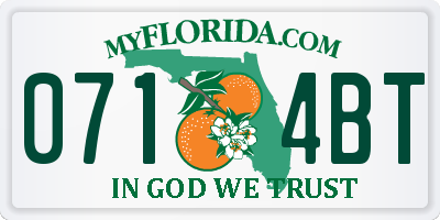 FL license plate 0714BT