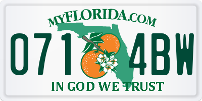 FL license plate 0714BW