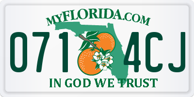 FL license plate 0714CJ