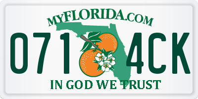 FL license plate 0714CK