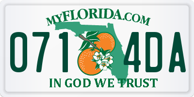 FL license plate 0714DA