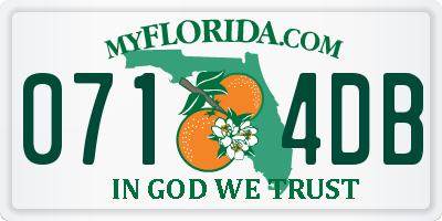 FL license plate 0714DB