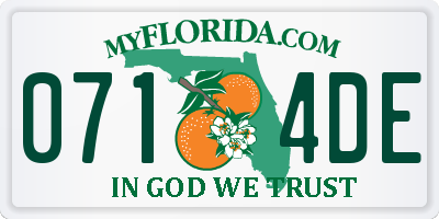 FL license plate 0714DE