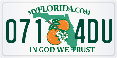 FL license plate 0714DU