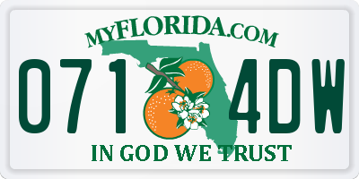 FL license plate 0714DW