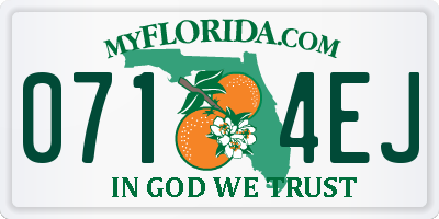 FL license plate 0714EJ