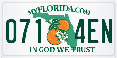 FL license plate 0714EN