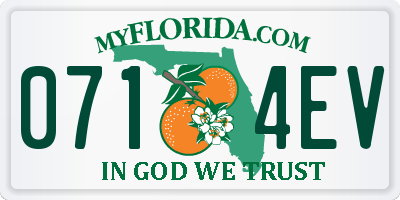 FL license plate 0714EV