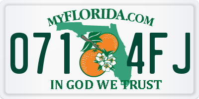 FL license plate 0714FJ