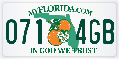 FL license plate 0714GB