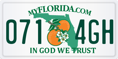 FL license plate 0714GH