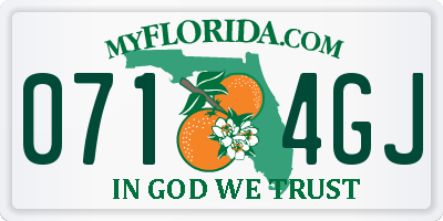 FL license plate 0714GJ