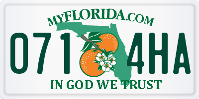FL license plate 0714HA