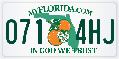 FL license plate 0714HJ