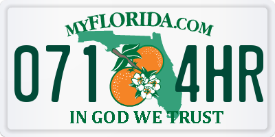 FL license plate 0714HR