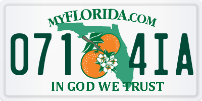 FL license plate 0714IA