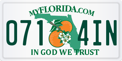 FL license plate 0714IN