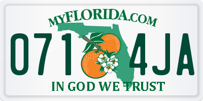 FL license plate 0714JA