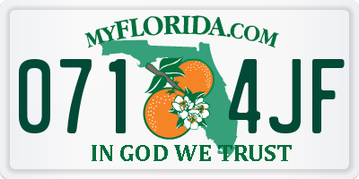 FL license plate 0714JF