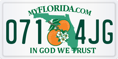 FL license plate 0714JG