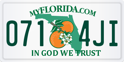 FL license plate 0714JI